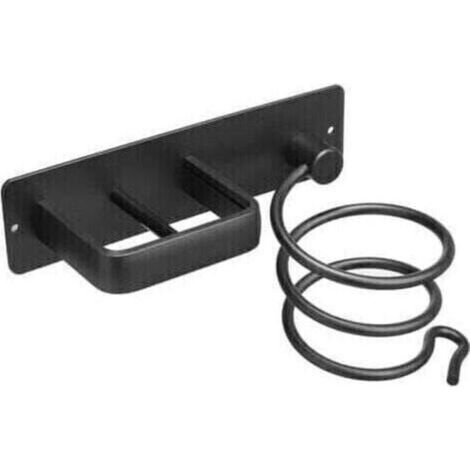 Support de sèche-cheveux aluminium Pas de poinçonnage 19.5x15x9cm noir, Emplacement du sèche-cheveux (1/4)