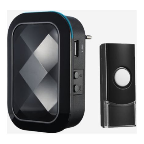 Sedea Carillon noir enfichable sans fil avec Chargeur USB (1/2)