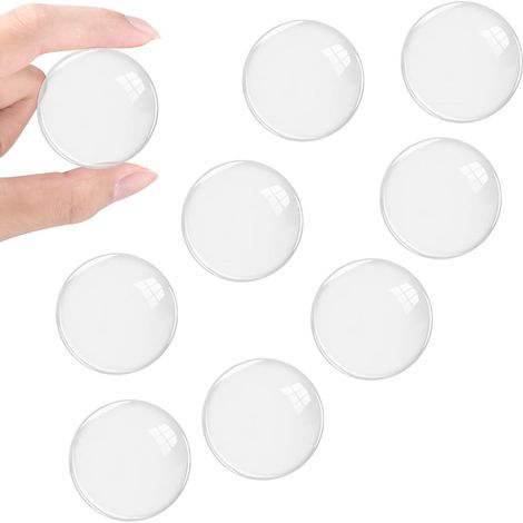 9 Pièces Butée de Poignée de Porte Murale, Ø 40mm Coussin de Protection Murale Ronde Transparent Adhesive pour Portes, Armoires, Tiroirs