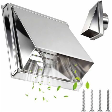 Diamètre 150mm,304 Grille d'aération en acier inoxydable, Avec moustiquaire,Avec joint en caoutchouc,Pour tuyau en VMC et couvercle (1/5)