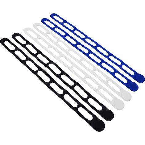 Lot de 6 sangles utilitaires en silicone réutilisables, élastiques et autobloquantes, pour couvercle de cuiseur ou boîte à lunch (1/5)