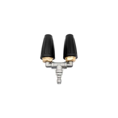 Double buse turbo pour nettoyeur haute pression 4000 psi, embouts de buse de nettoyeur haute pression rotatifs à 360° avec connecteur rapide de 6,35 mm, buse turbo double orifice 3.0, embouts de buse