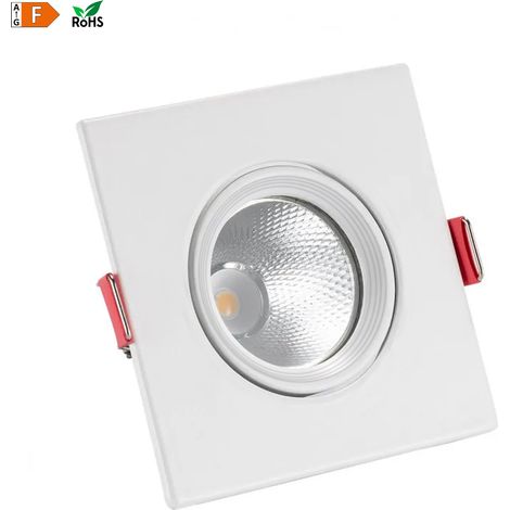 ORION91 Pack x 3 unidades Foco Empotrable Orientable LED Cuadrado Aluminio Blanco 7W 560lm 95x95mm Blanco Neutro 4000k 25000h Nine&One Premium - SpazioLuzio