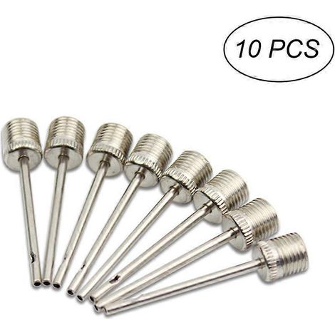 Lot de 10 aiguilles métalliques pour gonfler les ballons de football, basketball et volleyball.-3.80X1.00X0.10CM-Silver (1/3)