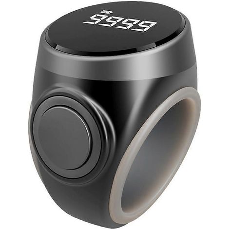 Compteur de points électronique intelligent, bague de comptage pour musulmans, rappel des heures de prière, noir (1/5)
