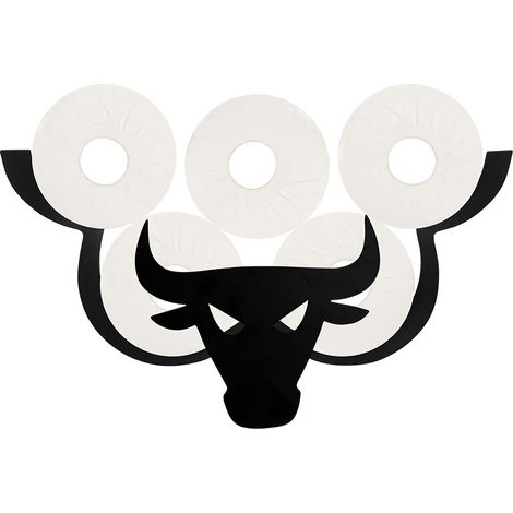 Cute bull-shaped decorative toilet paper holder, wall-mounted tissue storage rack, holds 7 rolls (1/3)