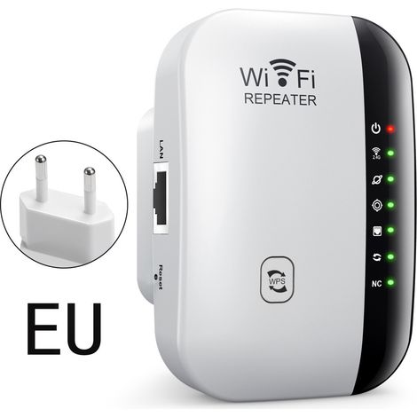 Amplificador de señal WiFi para videojuegos - con puerto Ethernet, amplificador de señal doméstico, blanco.