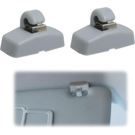 Set mit 2 Auto-Sonnenblendenhalterungen, Clip-Haken kompatibel mit VW Caddy, Golf Mk4, Sharan, Passat, Polo, Amarok, Transporter T5, Touran, Seat Ibiza, Leon, Skoda Fabia, Octavia, Superb 3B0857561B (1/5)