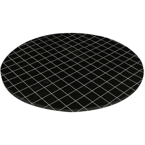 Runde, passgenaue Polyester-Tischdecke, Tischdecke mit elastischem Rand, wasserfeste und abwischbare Tischdecke für den Innen- und Außenbereich-Black 80cm (1/5)