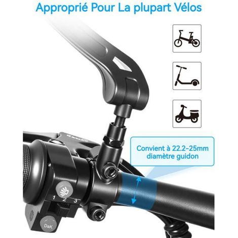 Rétroviseur Vélo Droite, Rétroviseur Trottinette Électrique, Rétroviseur Vélo Électrique Universelle Haute 360° HD Qualité Réglable (1/5)