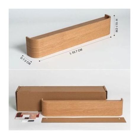 Porte-Manteau Mural Bois Design Moderne avec Crochets Muraux Cachés Panneau en Placage de Bois Massif Chêne (1/4)