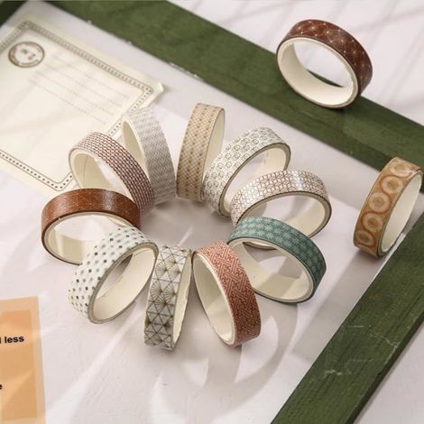 20 rouleaux Motifs de base Washi Tape Set Ruban Adhésif Papier Motifs élégance géométrique Décoratif Maigre 1 ble RUBAN DE MASQUAGE (1/5)