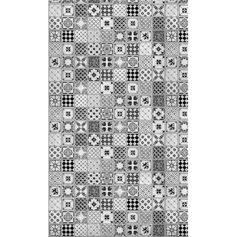 Panneau mural douche en alu-composite VIPANEL - Carrelage Décor Carreaux Indigo Gris - Finition Brillant - 150x255cm (1/5)