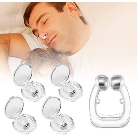 Dispositif anti-ronflement, dilatateur nasal, aide silencieuse pour arrêter de ronfler pour hommes ou femmes, pince nasale magnétique pour un sommeil confortable et sans congestion (transparent)