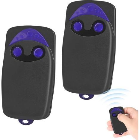 Lot De 2 Télécommandes Pour Portail, Télécommande Pour Portail Automatisé Flo2r-s, Émetteur De Télécommande Canaux 433.92MHz 2 Touches(White)