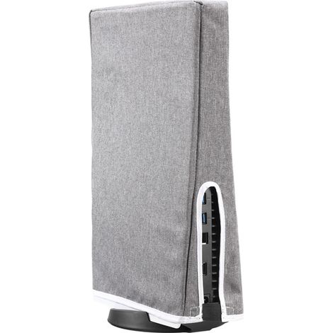 PlayVital PS5 console dust cover (gray), compatible with PS5 Digital and Standard Editions, made of nylon, scratch-resistant and waterproof.