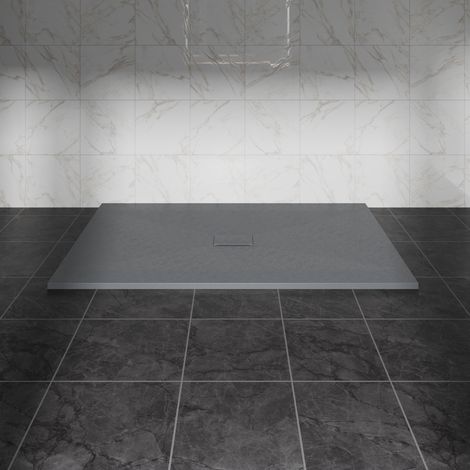 NRG 1500 x 1000mm SMC Anthracite Rectangle Slate Effect Bathroom Shower Tray