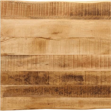 Tischplatte mit Baumkante 60x60x3,8 cm Raues Mango Massivholz
