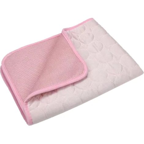 Tapis rafraîchissant rose pour animaux de compagnie pour l'été - Coussin de glace respirant et confortable, taille S (jusqu'à 4 kg/8,8 lb) (1/2)