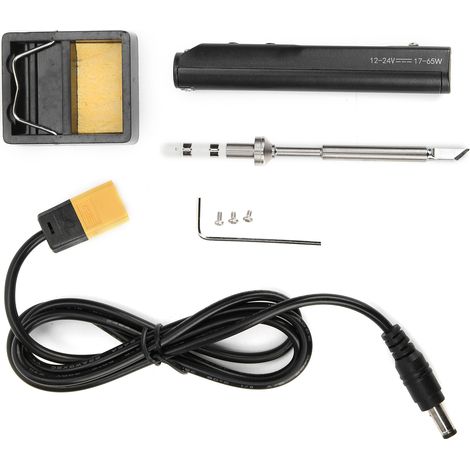 Elektrisches Lötkolben-Set mit schwarzer LED-Anzeige und erweiterter Aufbewahrungstasche SQ-001 DC12-24V (1/5)