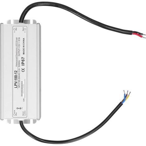 Alimentation LED étanche 100W transformateur adaptateur LPV-100-12 DC12V pour extérieur et intérieur