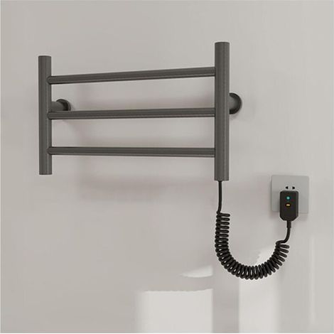 35W Electric Towel Warmer for Bathroom, Stainless Steel Wall-Mounted Towel Rail - Small Plug-in Constant Temperature Radiator (1/4)