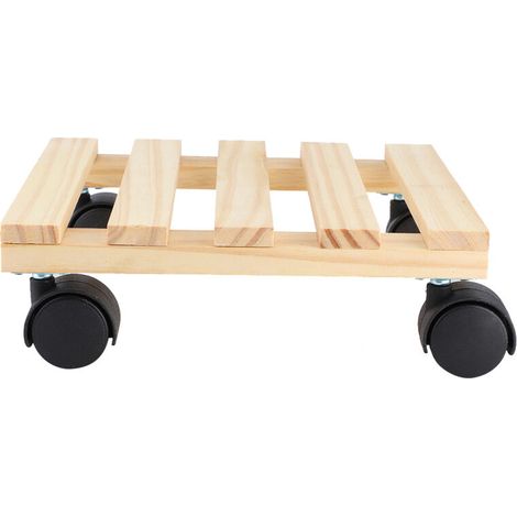 Plateau Roulant en Bois avec Roulettes pour Déplacer Pots de Fleurs et Plantes - Support Jardin