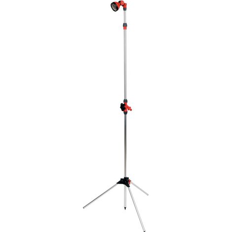 Höhenverstellbare Teleskop-Gartendusche mit Dreibeinstativ 175–229 cm und Schnellanschluss für Gartenschlauch – freistehende Outdoor-Dusche Garten, Camping (1/5)