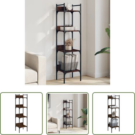 vidaXL Bücherregal Braun - Bücherregal 4 Böden Braun Eichen-Optik 35x30x138,5 cm (1/5)