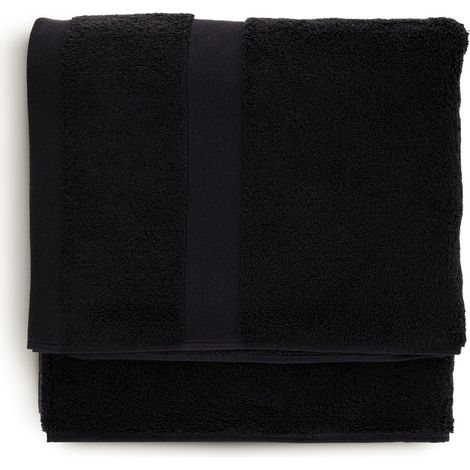Toalla de algodón 70x140 cm, algodón egipcio negro, Scandi Spa duka (1/5)