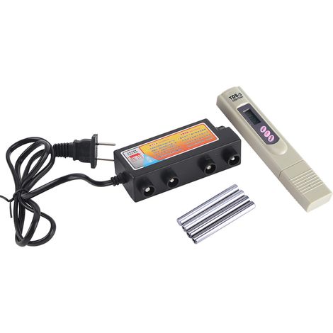 TDS-Wasserqualitätsmessgerät mit Elektrolyseur und Eisenstab – 15,6 cm digitales TDS-Messgerät mit Halte- und Abschaltautomatik – Kunststoff