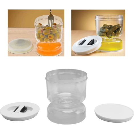 Séparation des aliments secs et humides pour bocaux à cornichons, distributeur pour aliments secs et humides, récipient en forme de sablier (1/5)