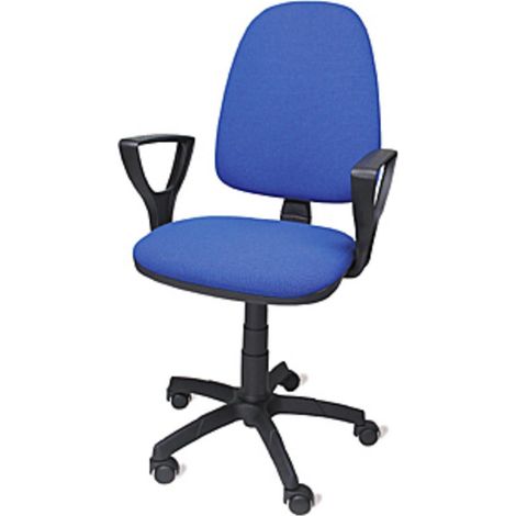 Poltrona per ufficio mod. Torino in tessuto colore blu con braccioli (1/2)