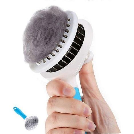 Brosse pour chat, brosse à lécher autonettoyante pour la mue et la coupe des poils, élimine le sous-poil mort, les nœuds et les poils emmêlés. Peigne de toilettage pour chats. Brosse pour chiens.-Aqua (1/5)