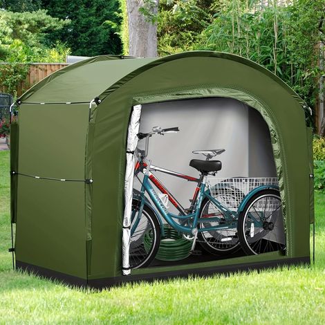 Garage per bici impermeabile per 2-5 bici, telo copribici Oxford 210D, impermeabile, tenda portaoggetti portatile, riparo per bici, attrezzi da giardino (verde, grande) (1/5)