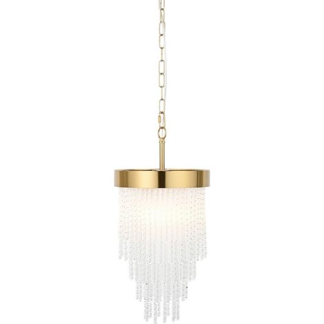 Endon Anistoria Suspension en laiton vieilli brossé et verre transparent E27