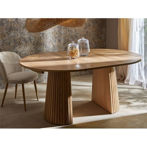 Ausziehbarer Esstisch Mercuri Eiche 120D.(180X120)X76 Cms. 120D.(180X120)X76 Cms (1/3)
