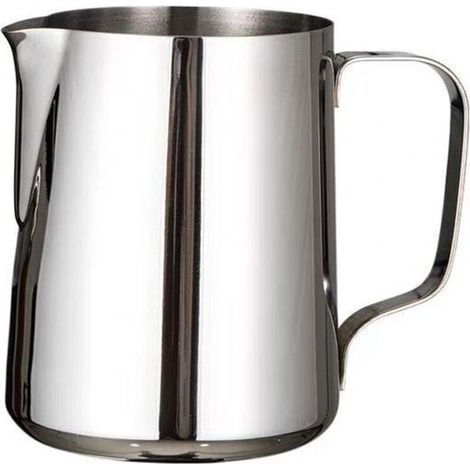 Pichet à mousse de lait, pichet à lait en acier inoxydable 304, pichet à vapeur de 350 ml, pichet à vapeur pour café, cappuccino, barista, carafe à lait avec stylo de décoration, argenté 350ML