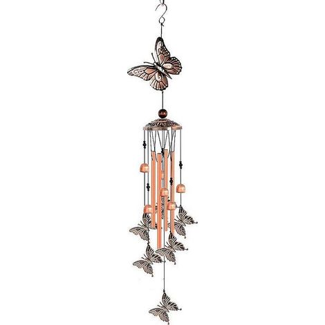 Carillon éolien en tubes métalliques creux, lot de 4, décoration sonore intérieure et extérieure (1/4)