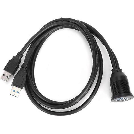 Duales USB 3.0-Datenkabel, wasserdicht, 1 Meter/39,4 Zoll, für Armaturenbrett-Einbau, Verlängerungskabel