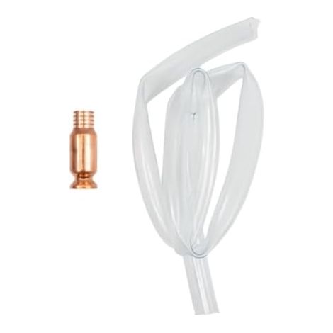 Tuyau de siphon carburant en PVC 19 mm x 1 m avec pompe cuivre, outil sûr et fiable pour transférer du carburant, l'eau des peintures sans contact la bouche - (1/5)