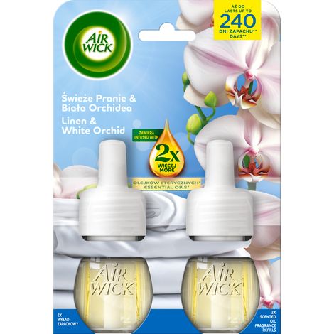 018185 Air Wick Eléctrico Duopack Ropa Fresca y Orquídea Blanca