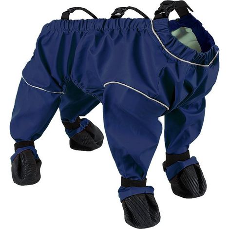 Hundeschuhe mit Hosenträgern wasserdichte Hunde-Regenstiefel Pfotenschützer für kleine und mittelgroße Hunde reflektierende Hundehosen Stiefel S (1/5)