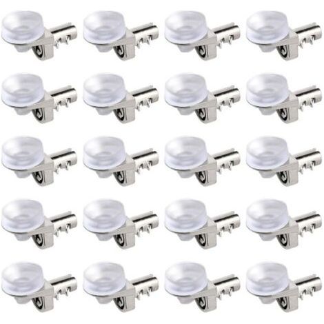 Lot de 30 supports d'étagère de 5 mm - Support d'angle - Support d'étagère - Support de sol - Ventouse - Support de sol en verre - 5 mm - Pour bibliothèque, armoire, meuble (1/5)