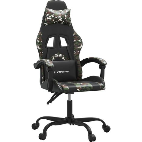 Maison Exclusive - Sedia da Gaming Nero e Mimetico in Similpelle