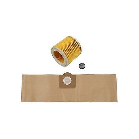 5 sacs d'aspirateur et 1 filtre pour aspirateur WD3 Premium, WD 3.300 M, WD 3.200, WD3.500 P (référence 6.959-130).-AquaForge (1/3)