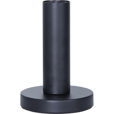 Star Trading Pied de lampe haut 'Glans' avec douille E27, métal, noir mat, H 17 cm