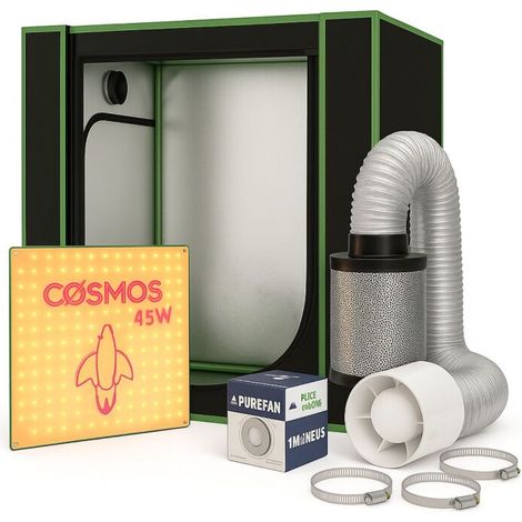 Mini Grow-Box-Set mit LED-Pflanzenlampe + Belüftungsset – Komplettset Indoor Grow (1/5)