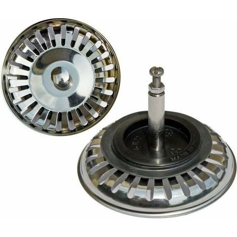 Universal 7.6 cm (Ø80 mm) Basket Waste, Suitable for Sinks with Offset Control, Stainless Steel. - INHHUB (1/5)