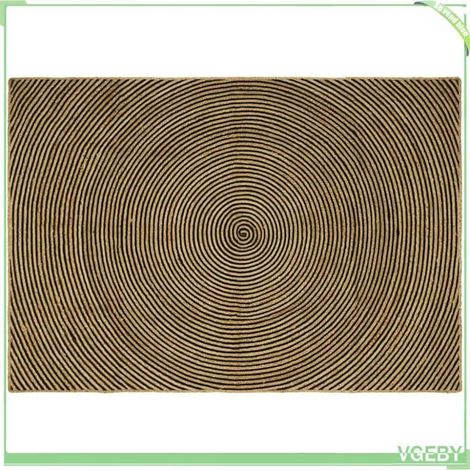 Tapis - FAFEISY - 42010745 - Naturel & Noir - Jute - Rond 160 x 230 cm (1/5)